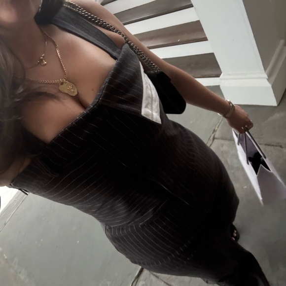 Pinstripe Jumpsuit - Grey - Picture 2 of 4